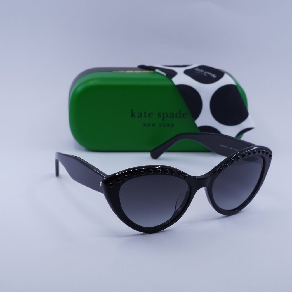 Kate Spade JUNI/G/S PEARL 0807 9O Cat Eye Sunglasses – Black/Grey